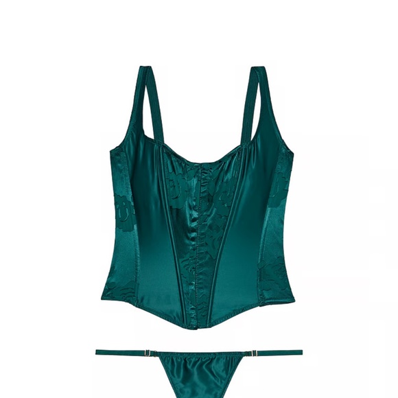 NWT Victoria's Secret VERY SEXY VS Archives Burnout Satin Corset Set